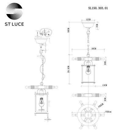 Схема с размерами ST Luce SL150.303.01