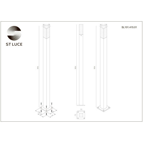 Схема с размерами ST Luce SL101.415.01