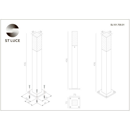 Схема с размерами ST Luce SL101.705.01