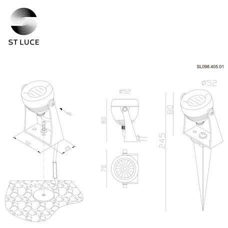 Схема с размерами ST Luce SL098.405.01