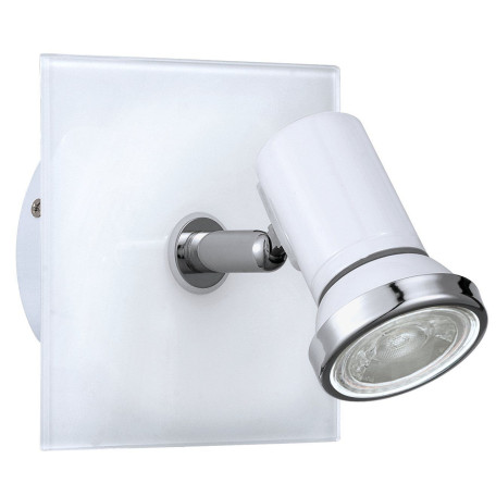 Настенный светильник с регулировкой направления света Eglo Tamara 1 95993, IP44, 1xGU10x3,3W, белый, стекло, металл