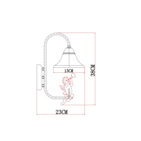 Схема с размерами Arte Lamp A1133AP-1WG