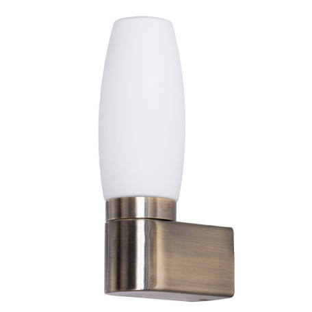 Бра Arte Lamp Aqua-Bastone A1209AP-1AB, IP44, 1xE14x40W, бронза, белый, металл, стекло