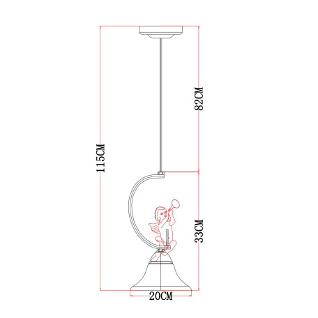 Схема с размерами Arte Lamp A1133SP-1WG