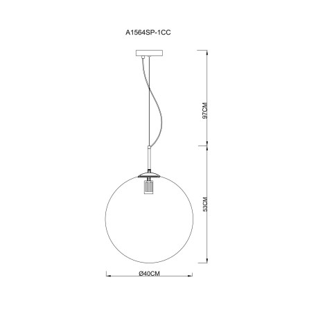 Схема с размерами Arte Lamp A1564SP-1CC
