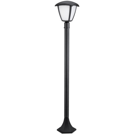 Уличный светодиодный фонарь Arte Lamp Savanna A2209PA-1BK, IP44, LED 12W 4000K 750lm CRI≥80, черный, черно-белый, металл, металл с пластиком