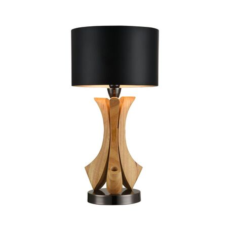 Настольная лампа Maytoni Brava lampada MOD239-01-B, 1xE14x40W, коричневый, никель, черный, дерево, металл - фото 1