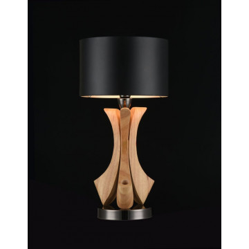 Настольная лампа Maytoni Brava lampada MOD239-01-B, 1xE14x40W, коричневый, никель, черный, дерево, металл - миниатюра 3
