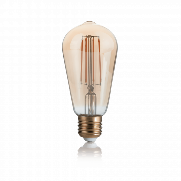 Филаментная светодиодная лампа Ideal Lux LAMPADINA VINTAGE E27 4W CONO 151694 прямосторонняя груша E27 4W, 2200K (теплый) 240V - миниатюра 1