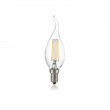 Филаментная светодиодная лампа Ideal Lux LAMPADINA CLASSIC E14 4W C.VENTO TRASP 4000K 153940 свеча на ветру E14 4W 240V