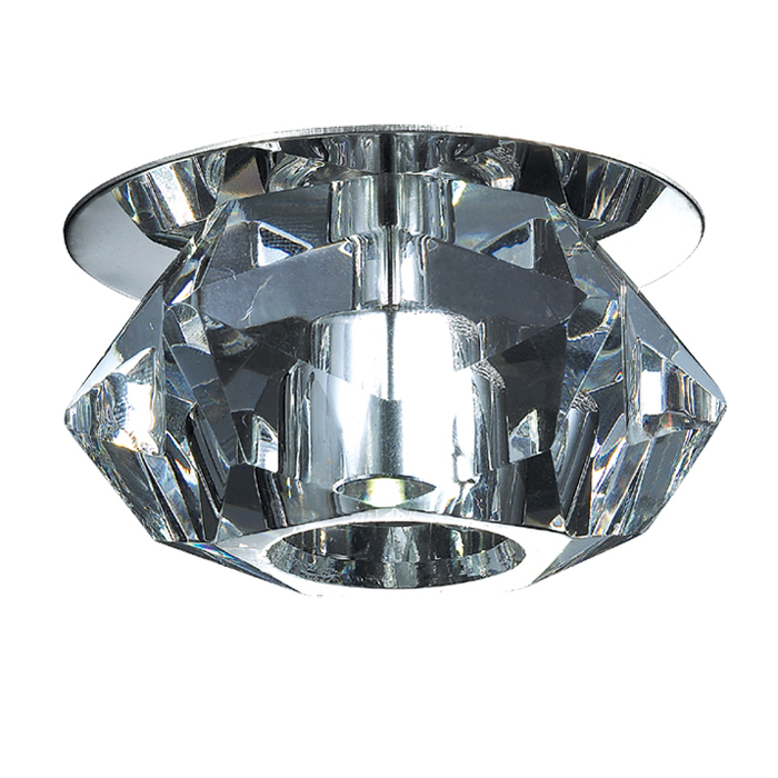 Встраиваемый светодиодный светильник Novotech Crystal-LED 357011, LED 1W 8000K 90lm, хром, прозрачный, металл, хрусталь - фото 1