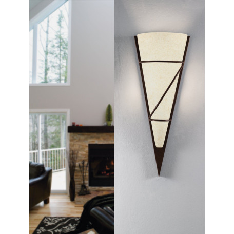 Настенный светильник Eglo Pascal 1 87793, 1xE14x60W, коричневый, бежевый, металл, стекло - миниатюра 2
