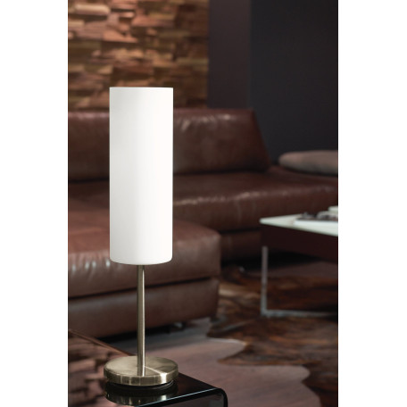 Настольная лампа Eglo Troy 3 85981, 1xE27x60W, никель, белый, металл, стекло - миниатюра 2