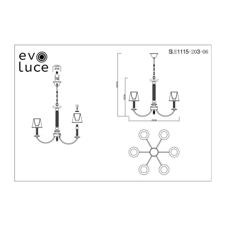Схема с размерами Evoluce SLE1115-203-06