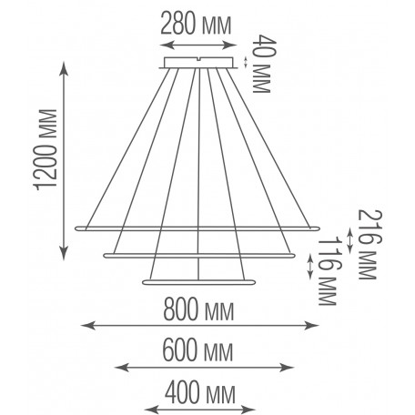 Схема с размерами Donolux S111024/3R 110W Black In