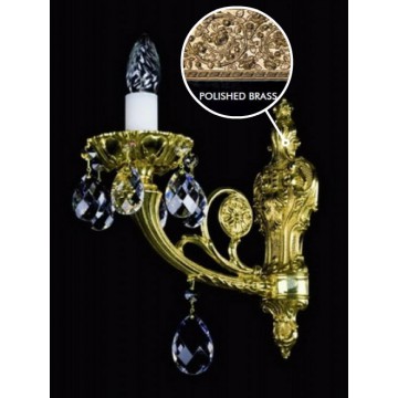 Бра Artglass LIVIA I. POLISHED CE, 1xE14x40W, золото с белым, прозрачный, металл, хрусталь Artglass Crystal Exclusive