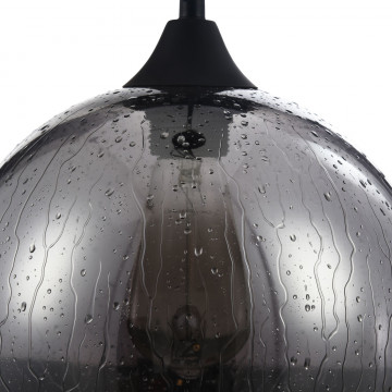 Подвесной светильник Maytoni Bergen T314-11-B, 1xE27x60W, черный, дымчатый, металл, стекло - фото 6