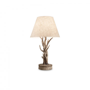 Настольная лампа Ideal Lux CHALET TL1 128207, 1xE27x60W, коричневый, бежевый, пластик, текстиль