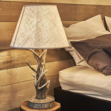 Настольная лампа Ideal Lux CHALET TL1 128207, 1xE27x60W, коричневый, бежевый, пластик, текстиль - миниатюра 3