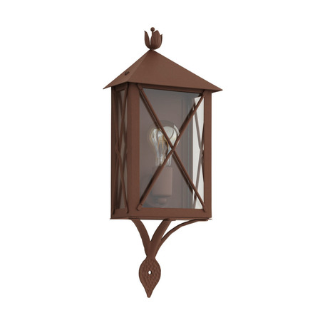 Настенный фонарь Eglo Gaudesi 64756, IP23, 1xE27x60W, коричневый, прозрачный, металл со стеклом - миниатюра 1