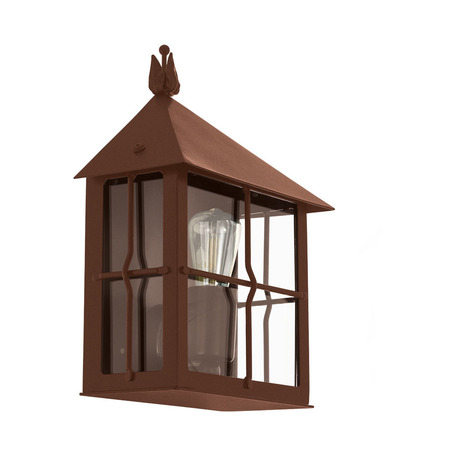 Настенный фонарь Eglo Gaudesi 64757, IP23, 1xE27x60W, коричневый, прозрачный, металл со стеклом - миниатюра 1