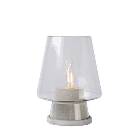 Настольная лампа Lucide Glenn 71543/01/36, 1xE14x40W, серый, прозрачный, дерево, стекло - миниатюра 1