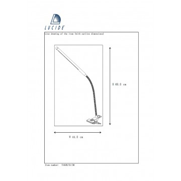 Светильник на прищепке Lucide LED Clip 71628/21/30, хром, черный, металл - миниатюра 2