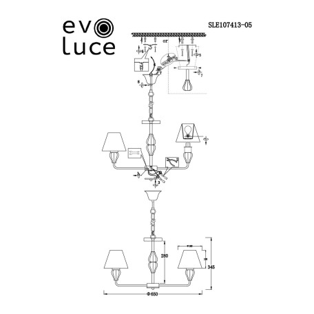 Схема с размерами Evoluce SLE107413-05