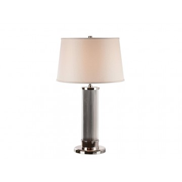 Настольная лампа Newport 3291/T (М0057190), 1xE27x60W, хром, прозрачный, бежевый, стекло, текстиль