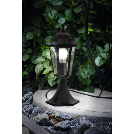 Садово-парковый светильник Eglo Laterna 4 22472, IP44, 1xE27x60W, черный, прозрачный, металл, металл со стеклом - миниатюра 2
