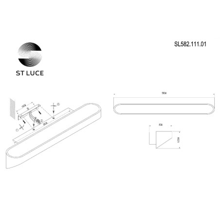 Схема с размерами ST Luce SL582.111.01