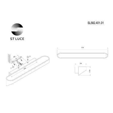 Схема с размерами ST Luce SL582.401.01