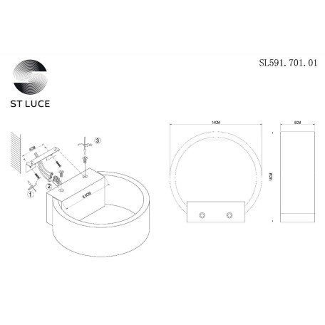 Схема с размерами ST Luce SL591.701.01