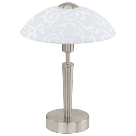 Настольная лампа Eglo Solo 91238, 1xE14x60W, никель, белый, металл, стекло - миниатюра 1