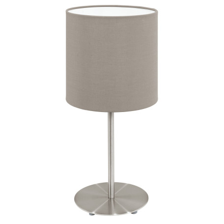 Настольная лампа Eglo Pasteri 95726, 1xE27x40W, никель, серый, металл, текстиль - миниатюра 1