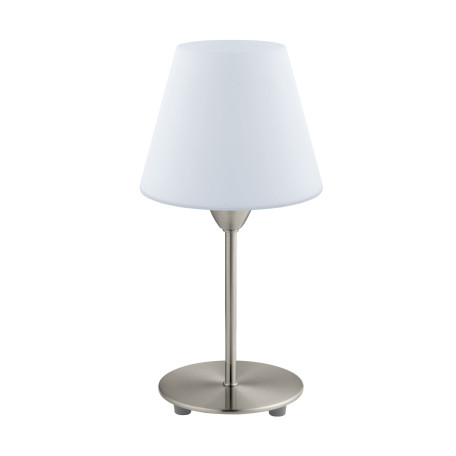 Настольная лампа Eglo Damasco 1 95785, 1xE14x60W, никель, белый, металл, стекло - миниатюра 1