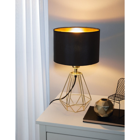 Настольная лампа Eglo Loft Carlton 2 95788, 1xE14x60W, золото, черный, металл, текстиль - миниатюра 2