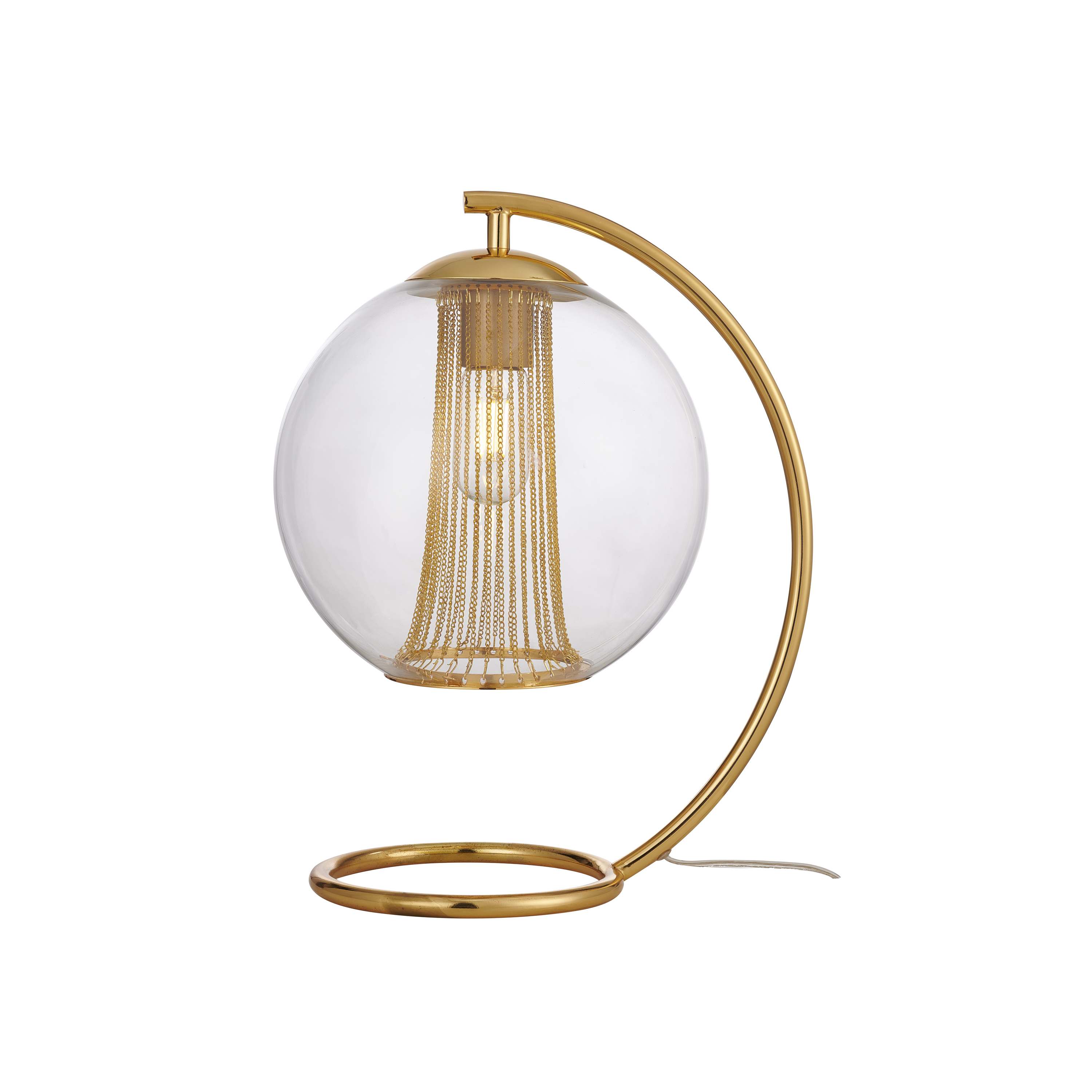 Настольная лампа Favourite Funnel 2880-1T, 1xE27x60W, золотой, прозрачный - фото 1