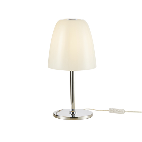 Настольная лампа Favourite Seta 2961-1T, 1xE14x40W, хромированный, белый