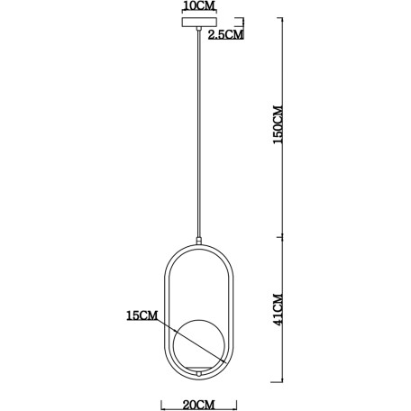 Схема с размерами Arte Lamp A7745SP-1AB