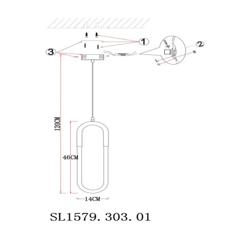 Схема с размерами ST Luce SL1579.303.01