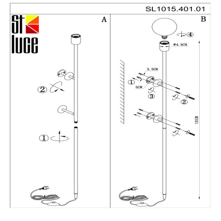 Схема с размерами ST Luce SL1015.401.01