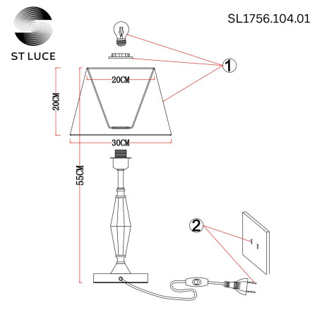 Схема с размерами ST Luce SL1756.104.01