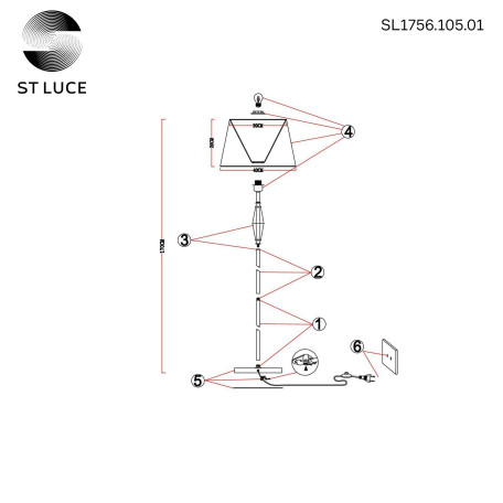 Схема с размерами ST Luce SL1756.105.01