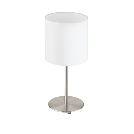Настольная лампа Eglo Pasteri 31594, 1xE27x60W, никель, белый, металл, текстиль