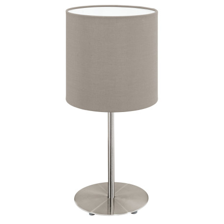 Настольная лампа Eglo Pasteri 31595, 1xE27x60W, никель, серый, металл, текстиль