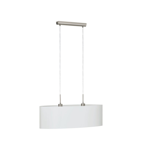 Подвесной светильник Eglo Pasteri 31579, 2xE27x60W, никель, белый, металл, текстиль