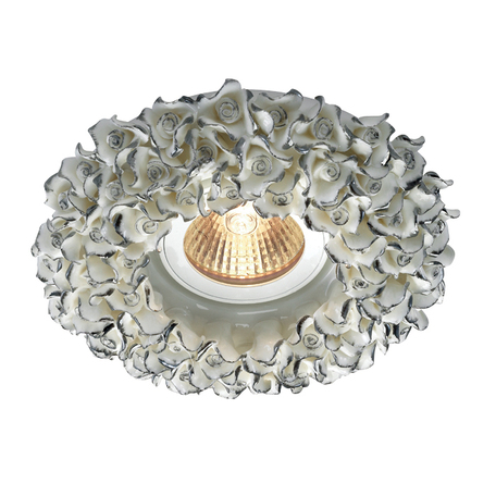 Встраиваемый светильник Novotech Spot Farfor 369950, 1xGU5.3x50W, серебро с белым, керамика