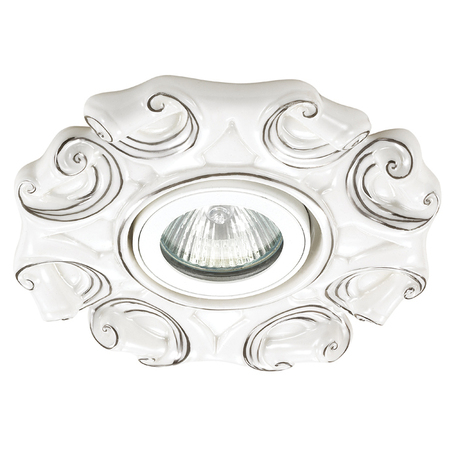 Встраиваемый светильник Novotech Spot Farfor 370041, 1xGU5.3x50W, белый с серебром, серебро с белым, керамика