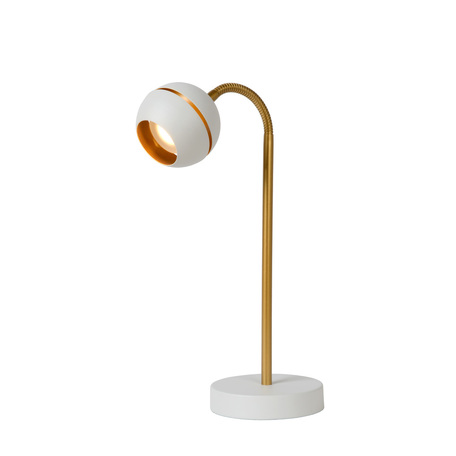Настольная светодиодная лампа Lucide Binari 77675/05/31, LED 5W, 2700K (теплый), белый, матовое золото, металл